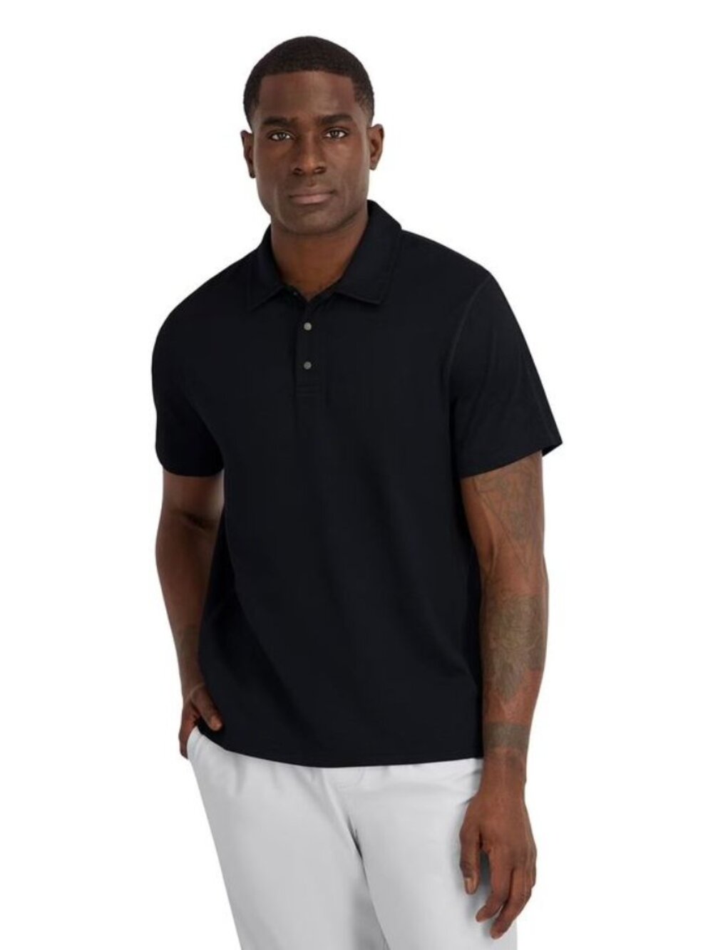 Outdoor Voices Men's GridTek Polo, Black Men Size Large retail $68 NWT